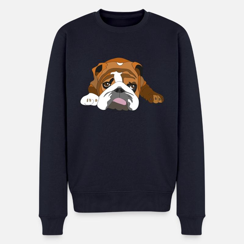 Bulldogge - Männer Premium Bio Pullover - Navy