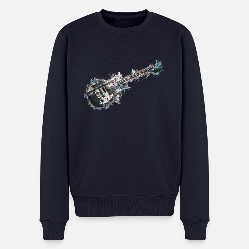 Limitierte Edition - Gitarre - Männer Premium Bio Pullover - Navy