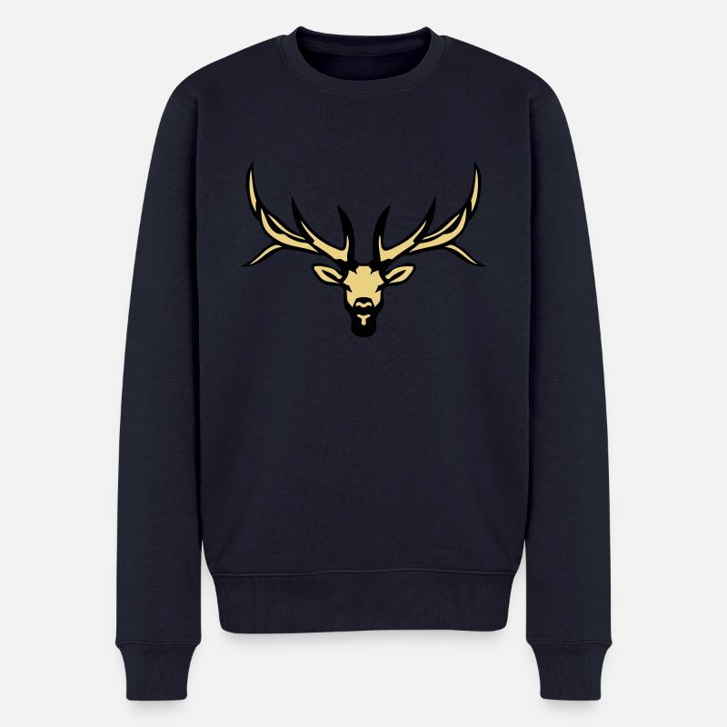 Reh Tier Wald wilde Rehe 18 - Männer Premium Bio Pullover - Navy