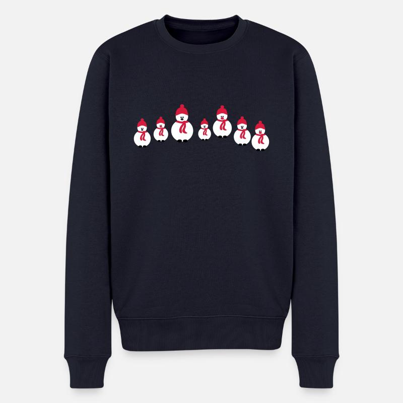 Weihnachten Schneemann-Crew - Männer Premium Bio Pullover - Navy