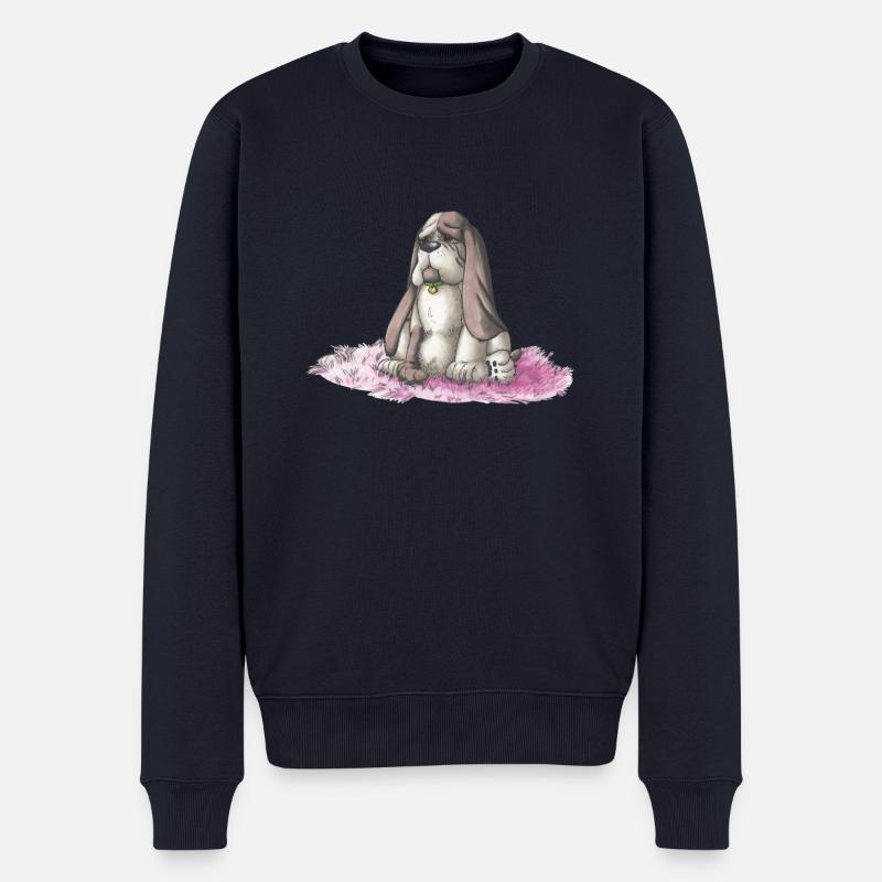 Basset - Männer Premium Bio Pullover - Navy