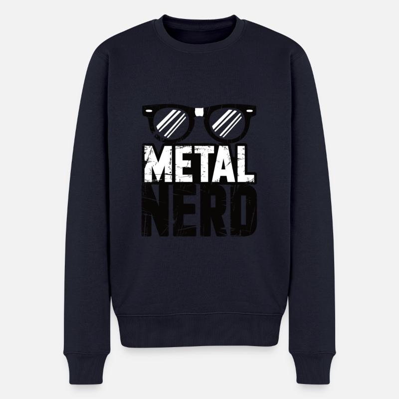 Metal Nerd – Wissenschaft trifft harte Klänge - Männer Premium Bio Pullover - Navy