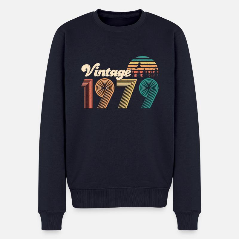 Vintage 1979 40. Geburtstag Wandern Berge Wanderer - Männer Premium Bio Pullover - Navy