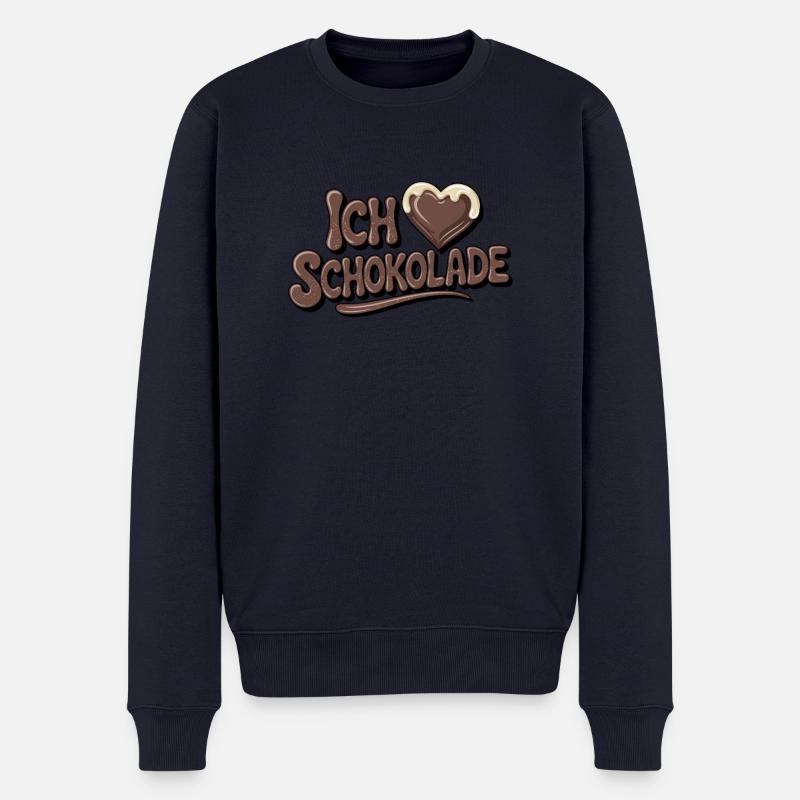 Schoki Ich Liebe Schokolade - Männer Premium Bio Pullover - Navy