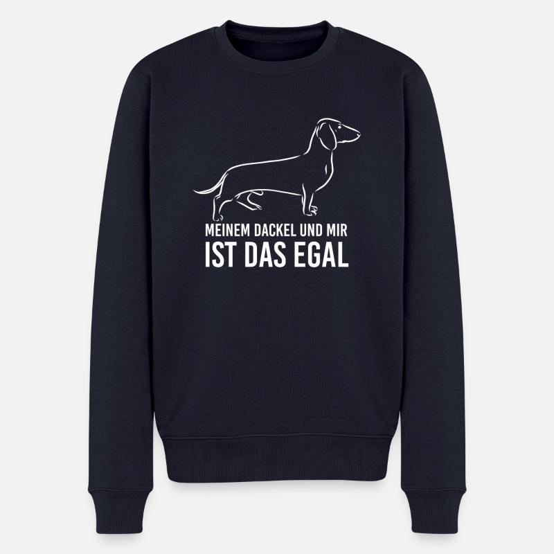 Meinem Dackel und mir ist das egal - Männer Premium Bio Pullover - Navy
