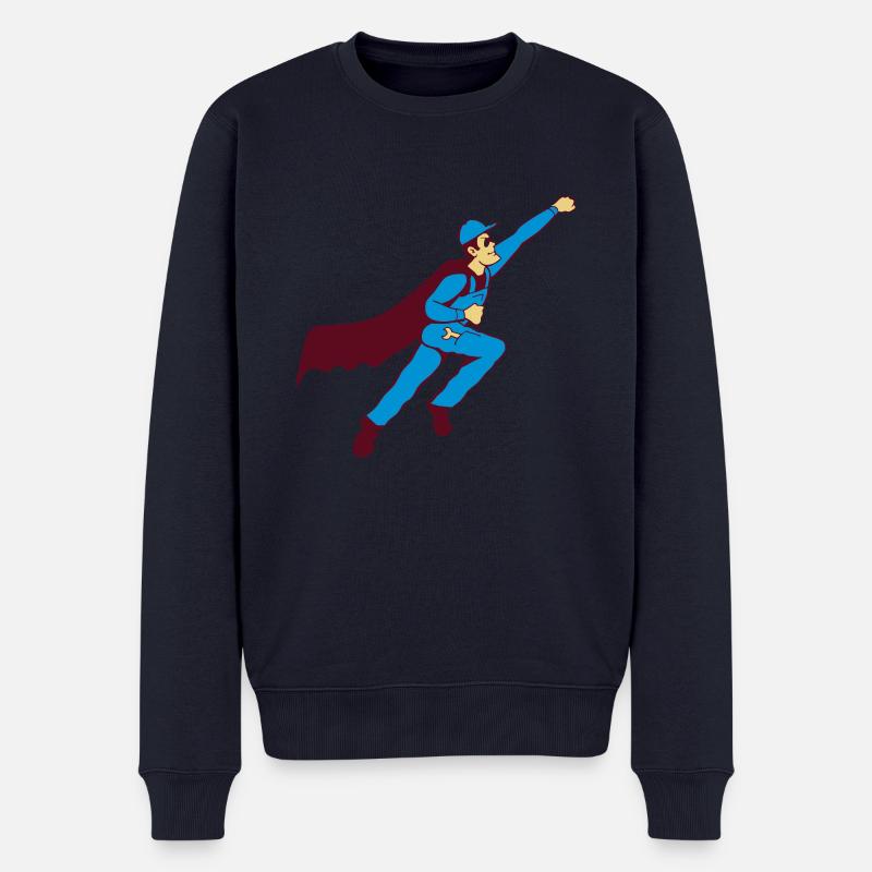 SuperMonteur - Männer Premium Bio Pullover - Navy