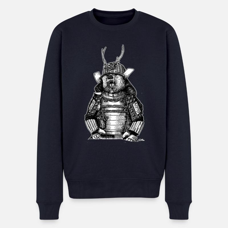 SAMURAI BÄREN - Männer Premium Bio Pullover - Navy