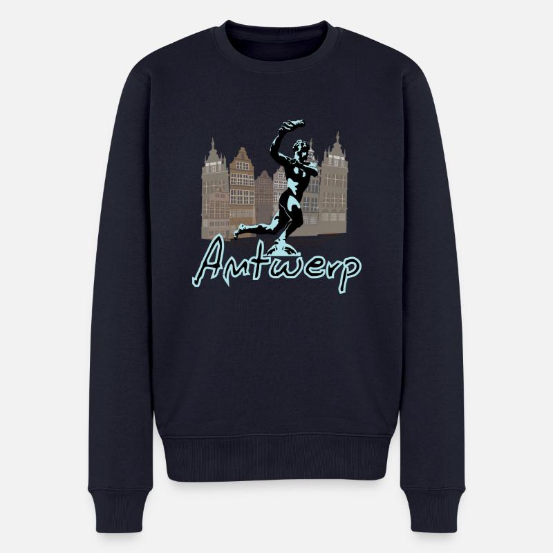 Brabo Antwerpen - Männer Premium Bio Pullover - Navy