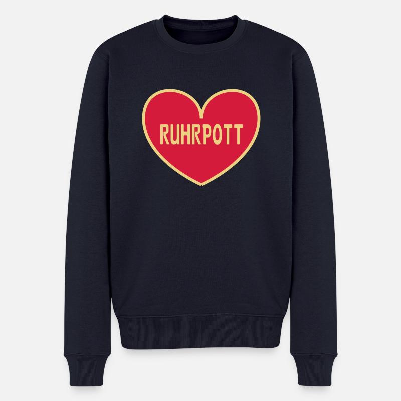Ruhrpott Herz - Männer Premium Bio Pullover - Navy