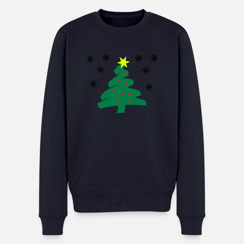 Schnee - Männer Premium Bio Pullover - Navy