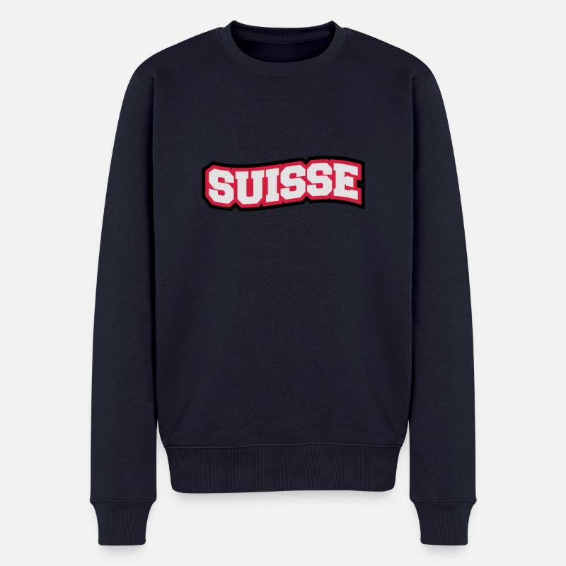 Suisse Design - Pull Premium bio Homme - bleu marine