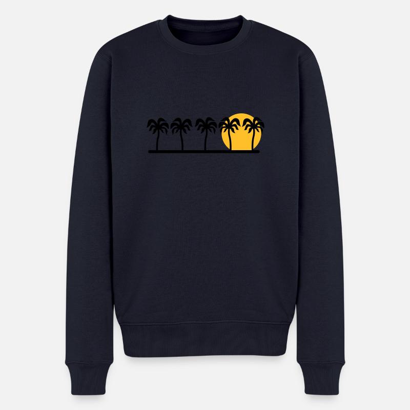 Palmen - Männer Premium Bio Pullover - Navy