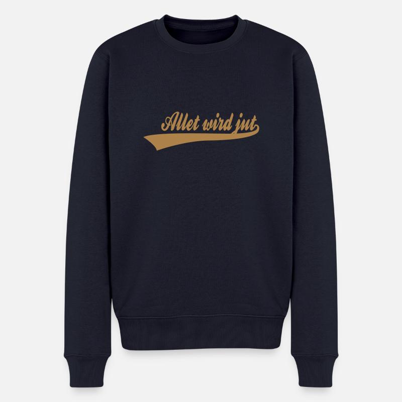 allet_wird_jut - Männer Premium Bio Pullover - Navy