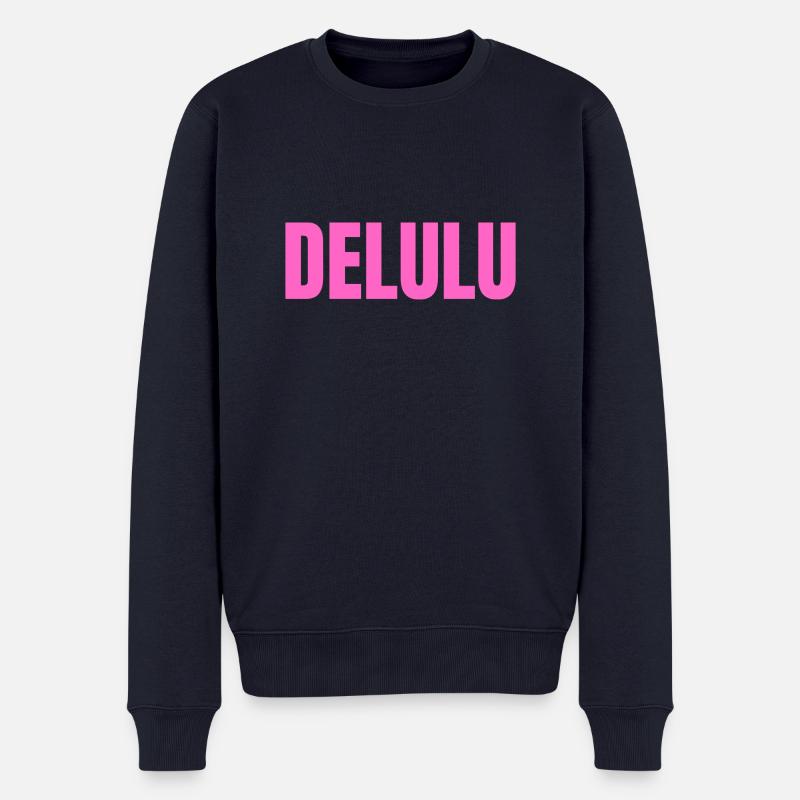 DELULU - Männer Premium Bio Pullover - Navy