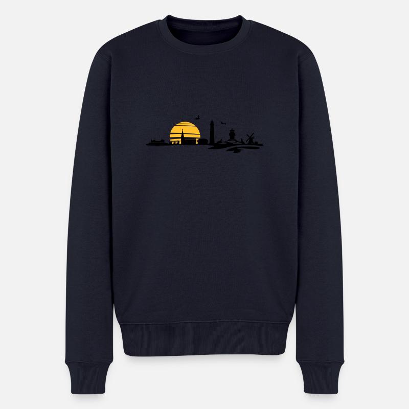 Skyline - Insel Amrum - Männer Premium Bio Pullover - Navy