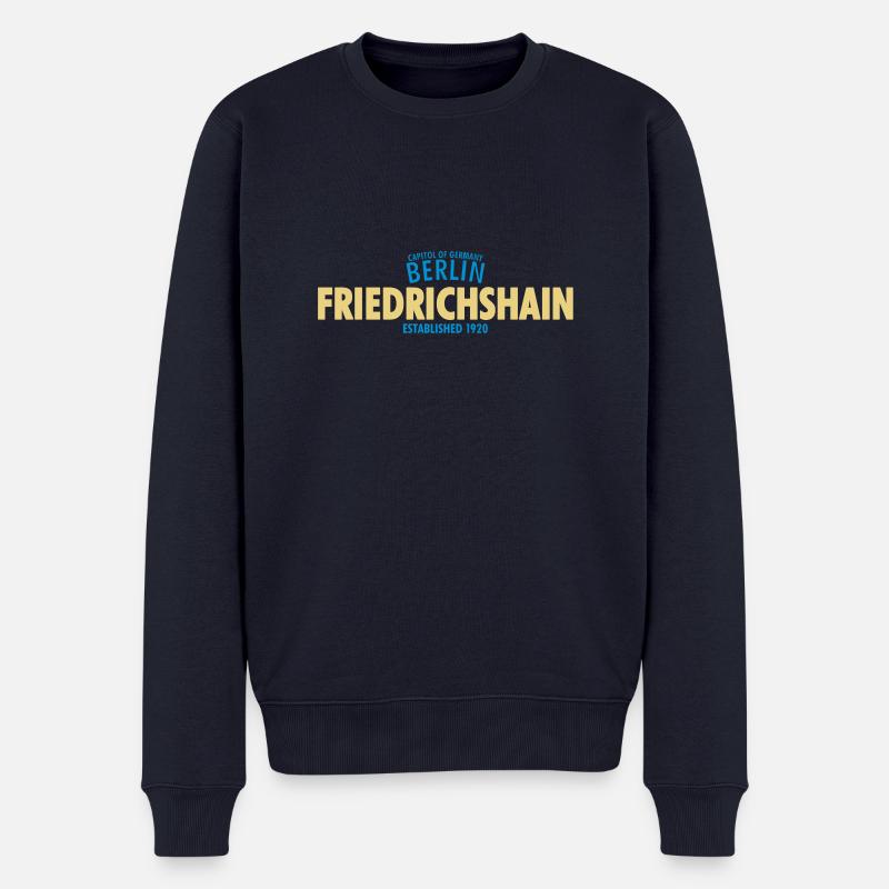 Capitol Of Germany Berlin - Friedrichshain - Männer Premium Bio Pullover - Navy