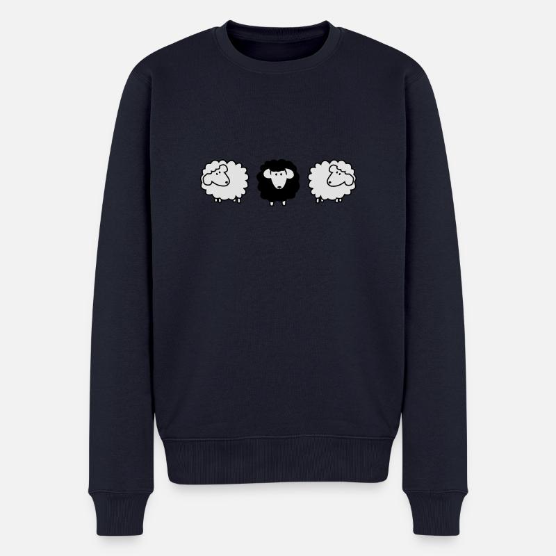 scharzes schaf - Männer Premium Bio Pullover - Navy