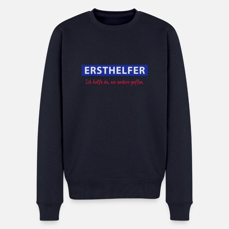 Ersthelfer - Ich helfe da, wo andere gaffen. - Männer Premium Bio Pullover - Navy