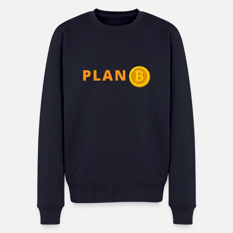 Bitcoin Plan B - Männer Premium Bio Pullover - Navy