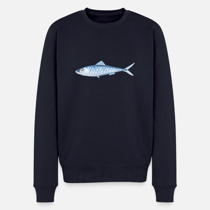 Poissons peints - Pull Premium bio Homme - bleu marine