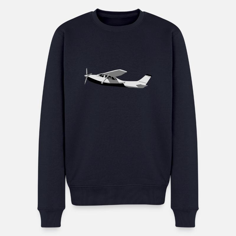 cessna - Männer Premium Bio Pullover - Navy