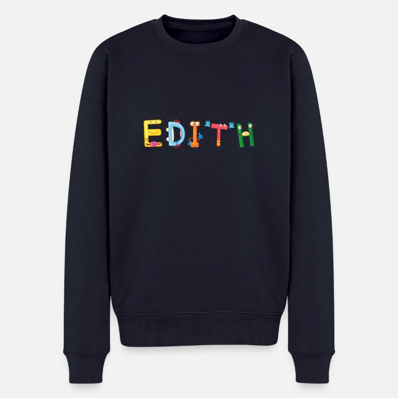 Edith - Männer Premium Bio Pullover - Navy