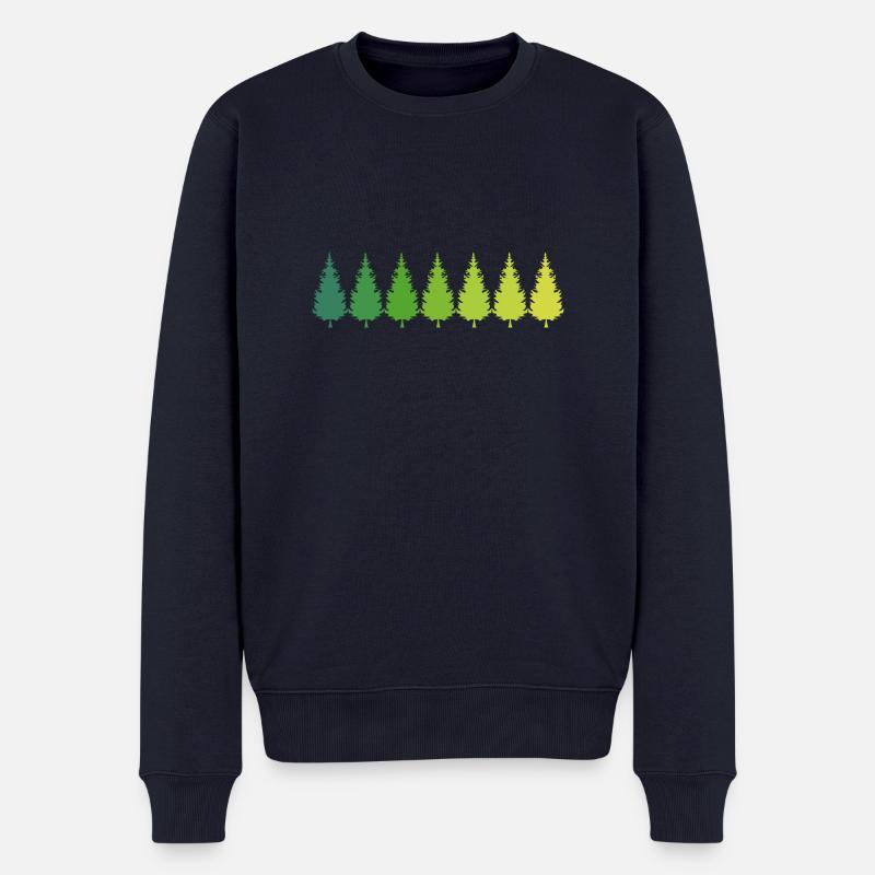 Wald Baum Natur Geschenk - Männer Premium Bio Pullover - Navy