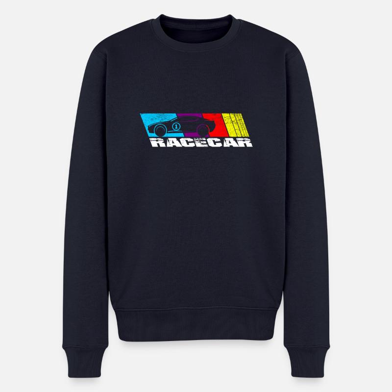 Race car - Männer Premium Bio Pullover - Navy