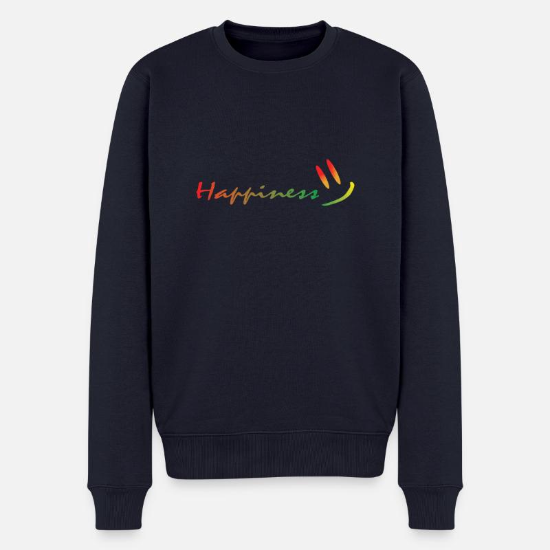 Happiness - Männer Premium Bio Pullover - Navy