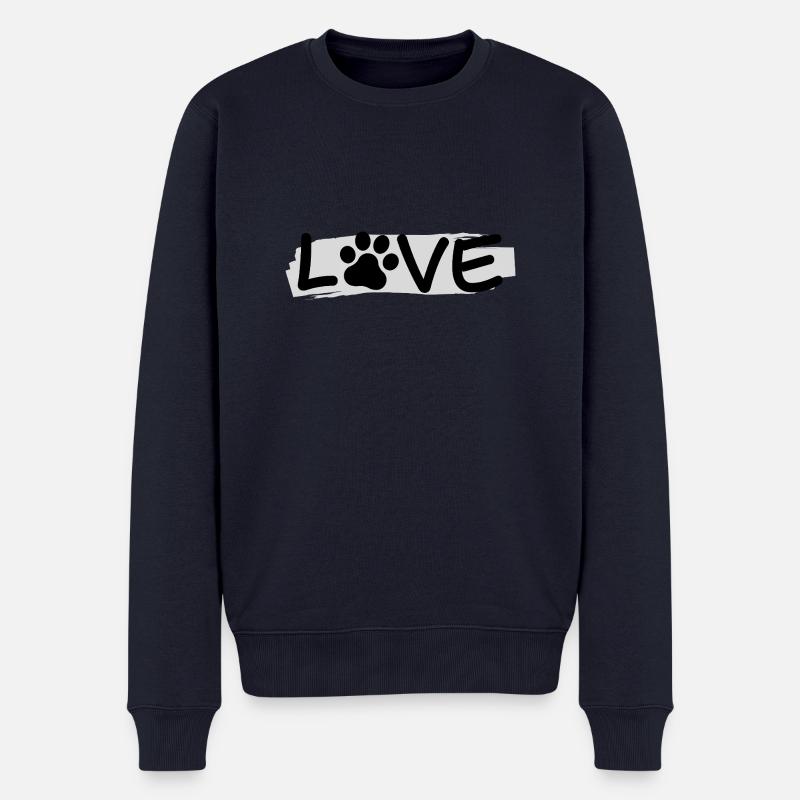 LOVE - Pfotenliebe - Männer Premium Bio Pullover - Navy