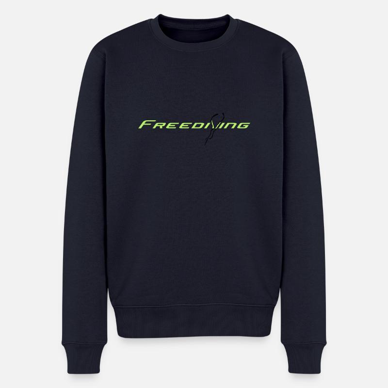 Freediving - Männer Premium Bio Pullover - Navy