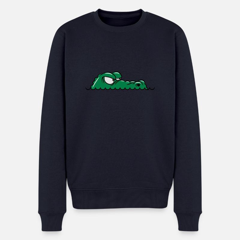 Krokodil witzig lustig - Männer Premium Bio Pullover - Navy