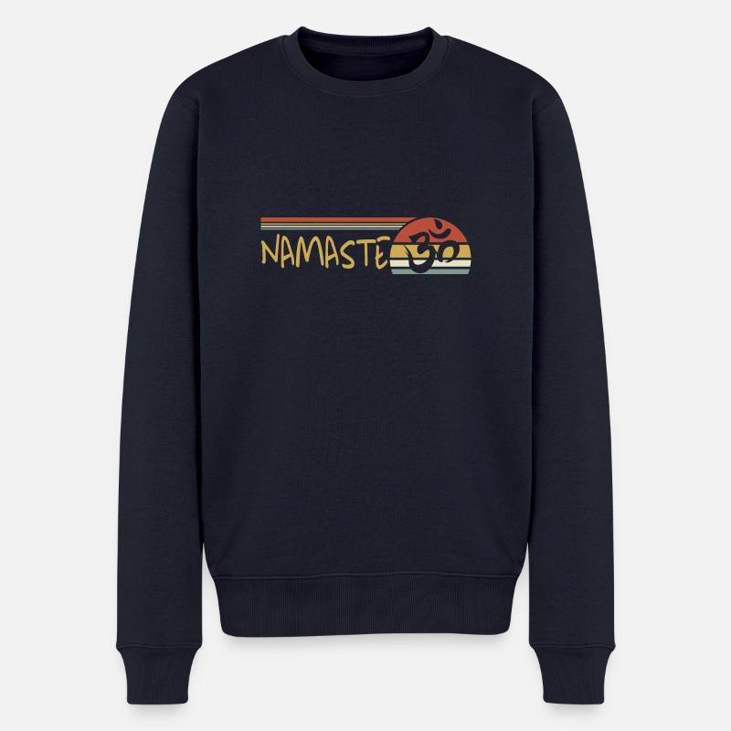 Namaste - Männer Premium Bio Pullover - Navy