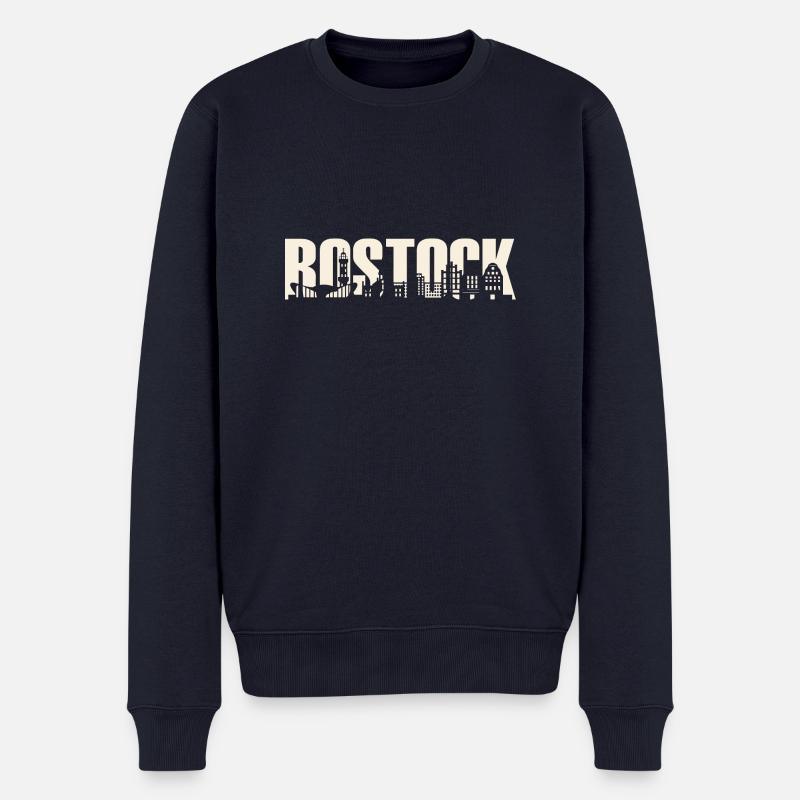 Rostock Ostsee Skyline - Männer Premium Bio Pullover - Navy