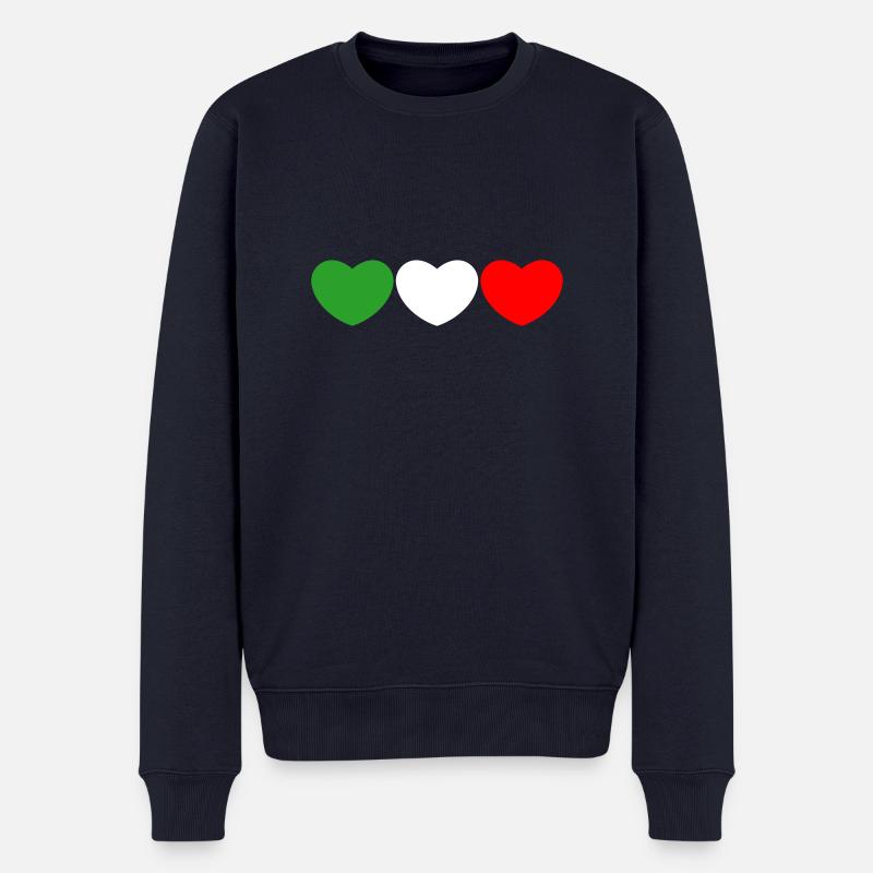 Italien Herz - Männer Premium Bio Pullover - Navy