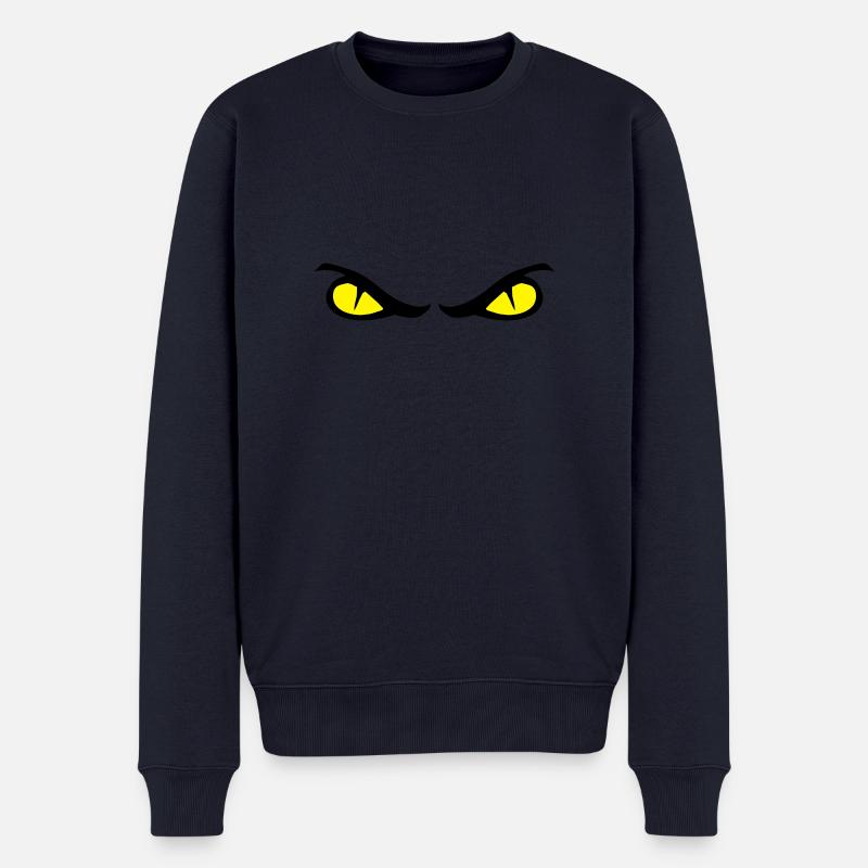 Augen - Männer Premium Bio Pullover - Navy