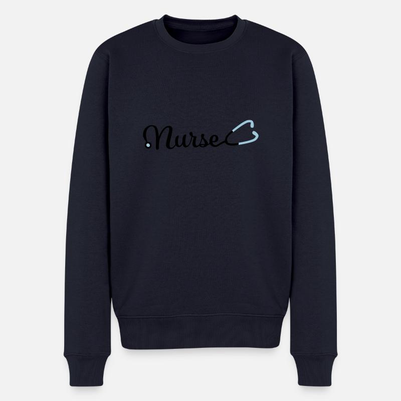 Krankenschwester - Männer Premium Bio Pullover - Navy