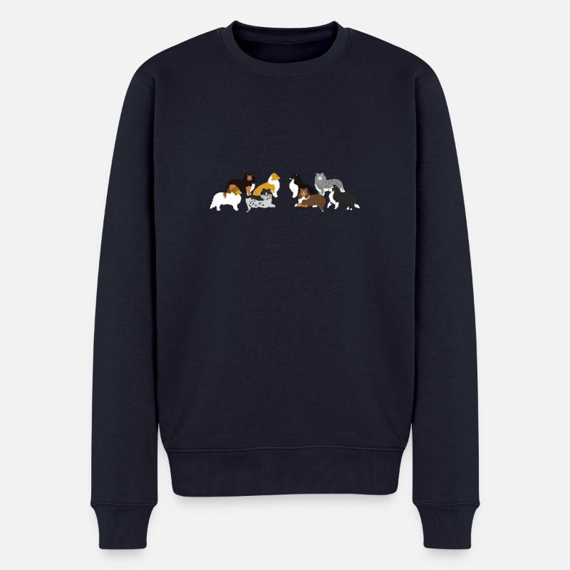 Shelties Querformat - Männer Premium Bio Pullover - Navy