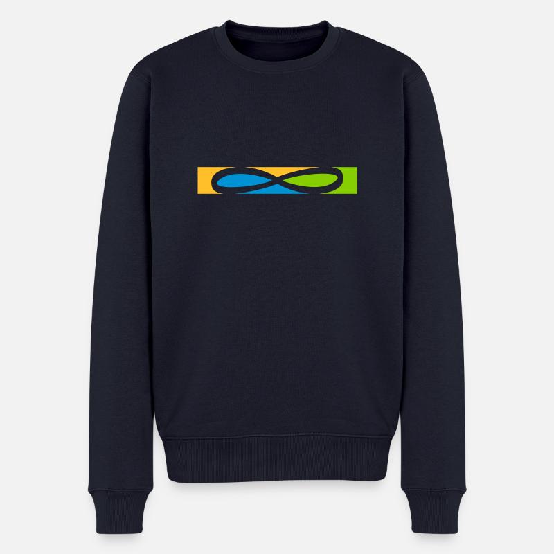 Streifen Unendlich Symbol - Männer Premium Bio Pullover - Navy