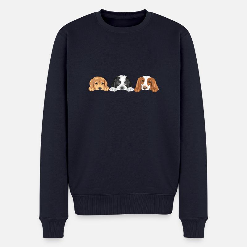 Süße Hunde sind beste Freunde - Männer Premium Bio Pullover - Navy