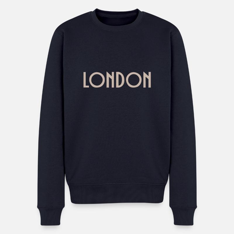 London - Männer Premium Bio Pullover - Navy