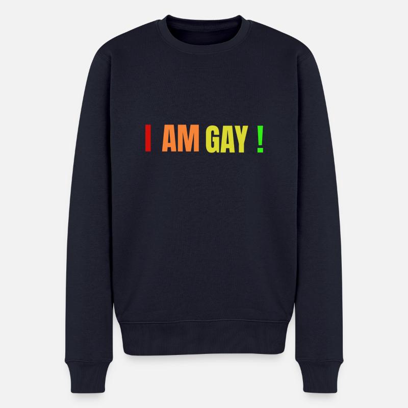 I AM GAY ! - Männer Premium Bio Pullover - Navy