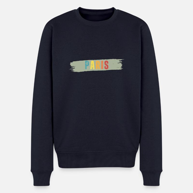 Paris - Männer Premium Bio Pullover - Navy