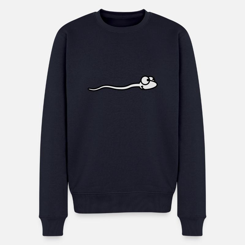 comic_sperm_2c - Männer Premium Bio Pullover - Navy