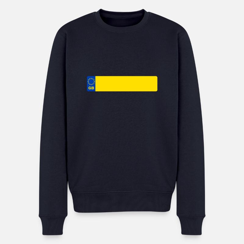 Kennzeichen GB - Männer Premium Bio Pullover - Navy