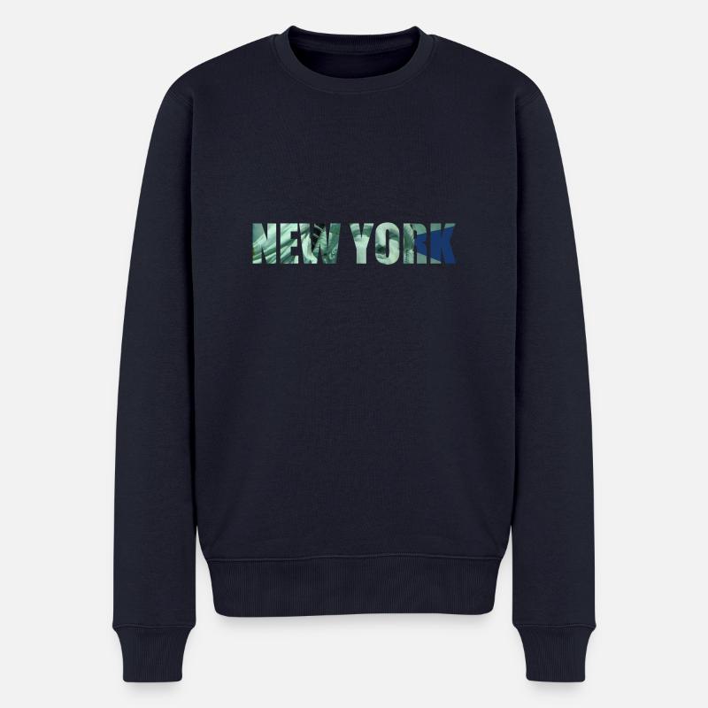 NEW YORK - Männer Premium Bio Pullover - Navy
