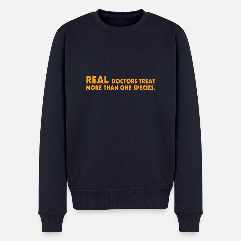 Sprechstunde Real Doctors orange - Männer Premium Bio Pullover - Navy