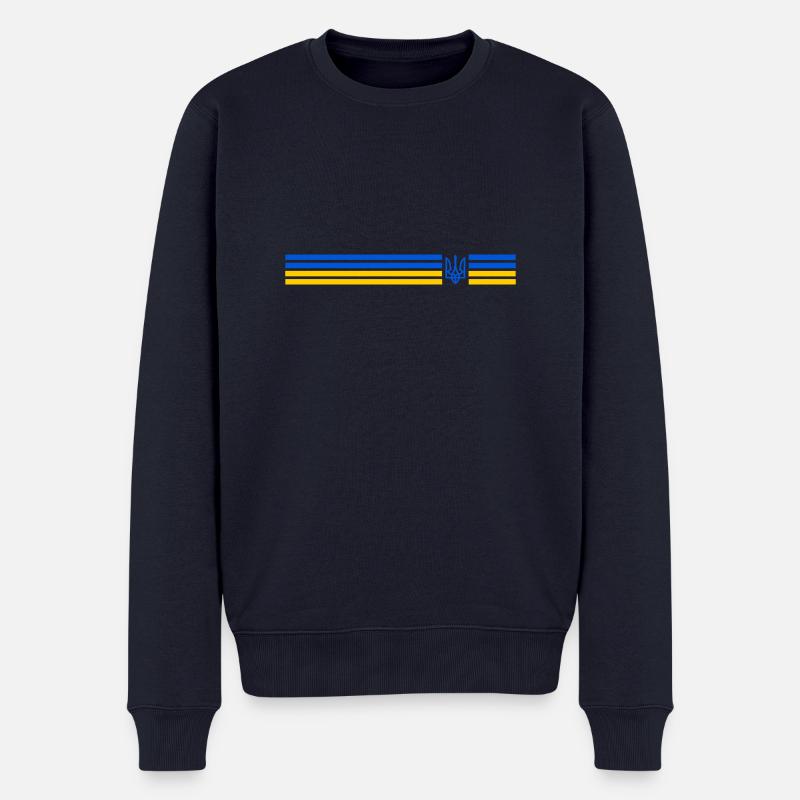 UKRAINE Sportlich - Männer Premium Bio Pullover - Navy