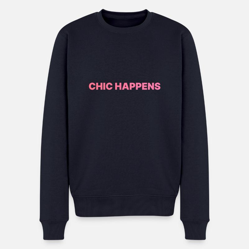 LE CHIC ARRIVE ROSA - Pull Premium bio Homme - bleu marine