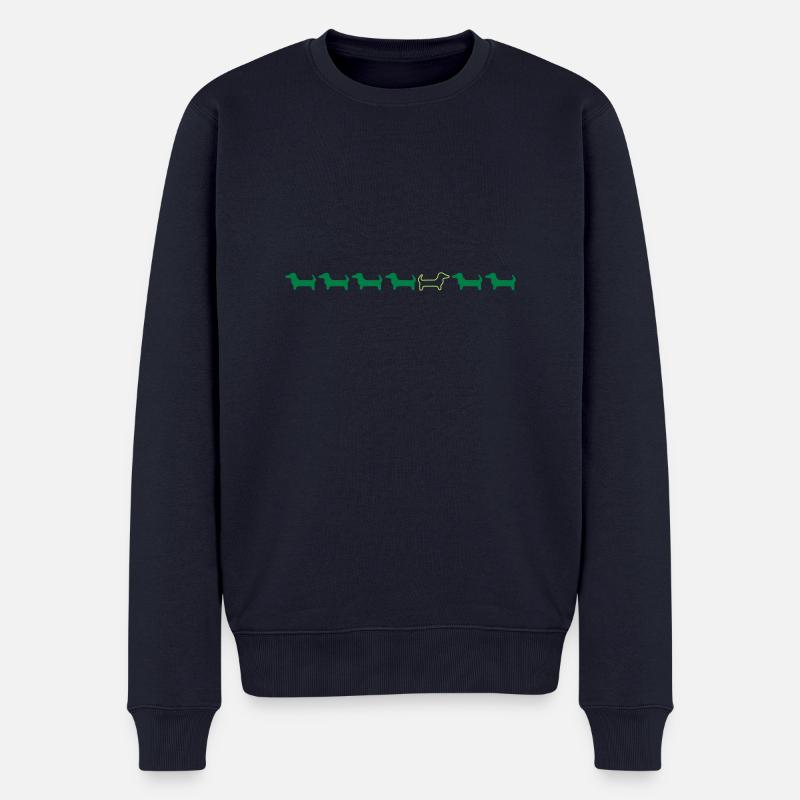 Dackelkarawane - Männer Premium Bio Pullover - Navy